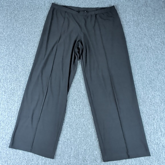 Crea Concept Size 44 Women Black Wide Leg Stitched Crease Stretch Trousers Pants — photo 2
